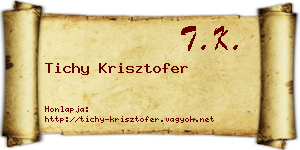 Tichy Krisztofer névjegykártya